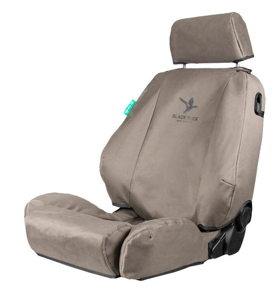 Black Duck 4Elements Console & Seat Covers Suits Ford F150 Dual Cab Ute 2023-On Grey
