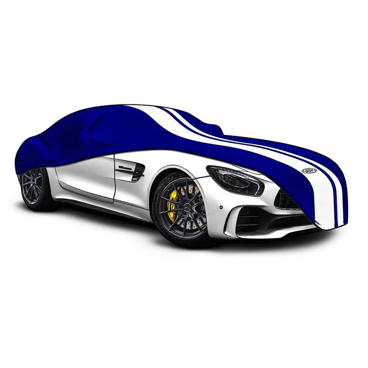 Indoor Classic Weatherproof Car Cover Medium Blue With White Stripes 4.5m SC1021