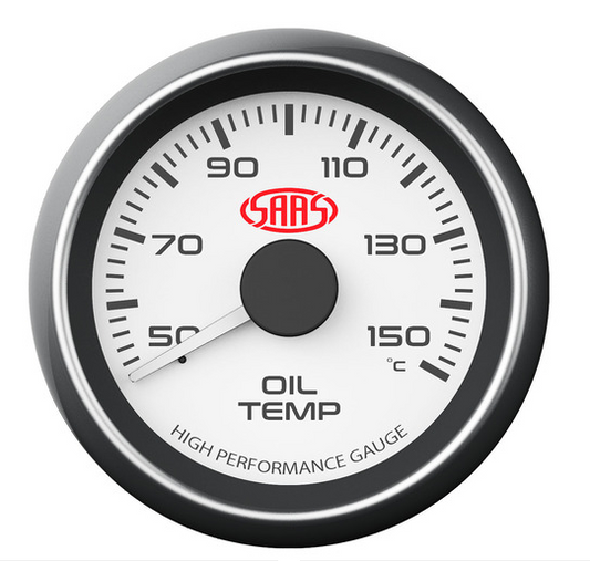 Saas 52mm 2 Inch Car Oil Temp Temperature White Gauge Multi Colour SG-OT52W
