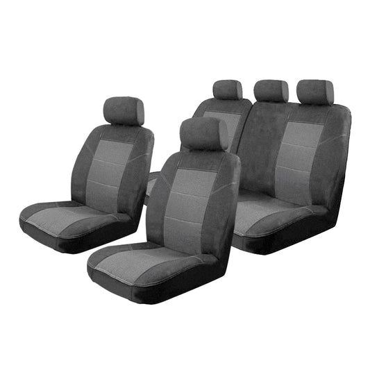 Custom Made Velour Seat Covers Suits Mazda 2 DE Hatch 09/2007-10/2014 Charcoal Airbag Safe TMDMAZD207PRESGRY
