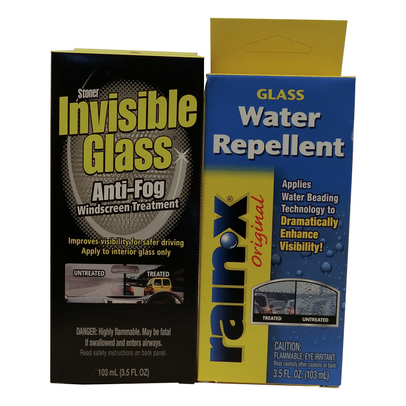 Rain-X Water Repellent + Invisible Glass Anti-Fog 206ml Combo Windscreen Window Glass Treatment