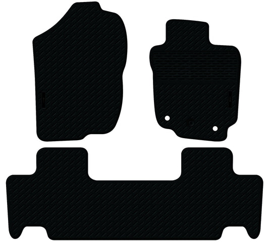 Rubber Custom Floor Mats suits Toyota RAV4 SUV GX/GXL/Cruiser 2/2013-12/2018 Front & Rear Black MRBTY006BLK2RW