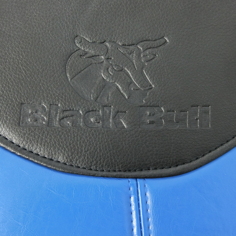 Black Bull Leather Look Seat Covers Airbag Deploy Safe Black/Blue One Pair Size 30