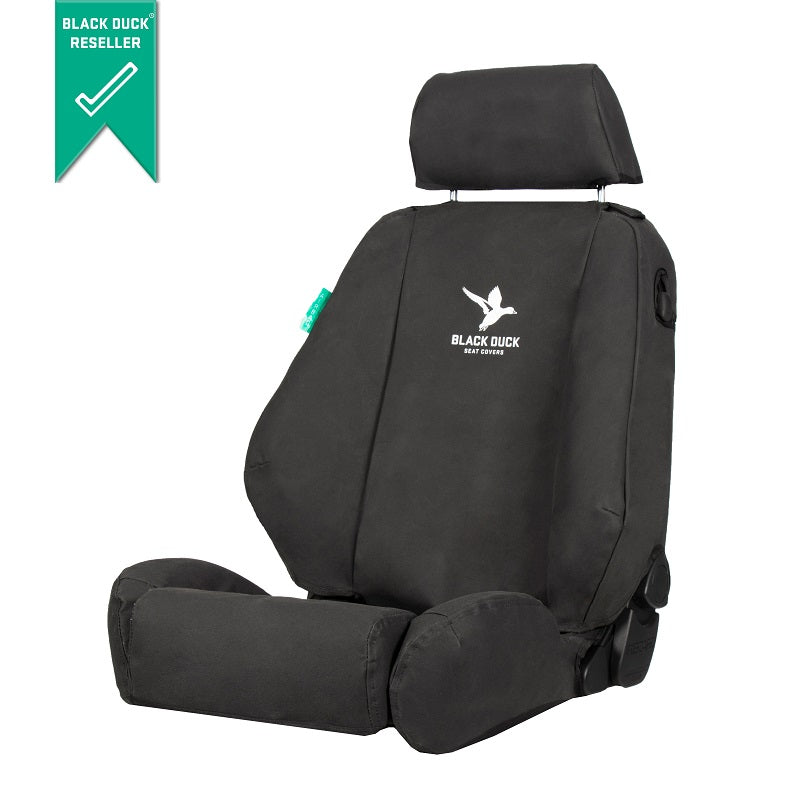 Black Duck Canvas Black Seat Covers Suits Holden RC Colorado 5/2008-3/2012
