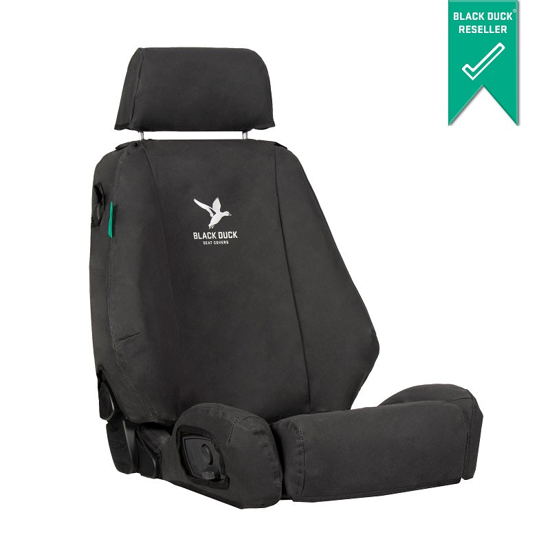 Black Duck Canvas Black Console & Seat Covers Suits Nissan Patrol GU Y61 Series 4-8 and DX Wagon 10/2004-11/2012