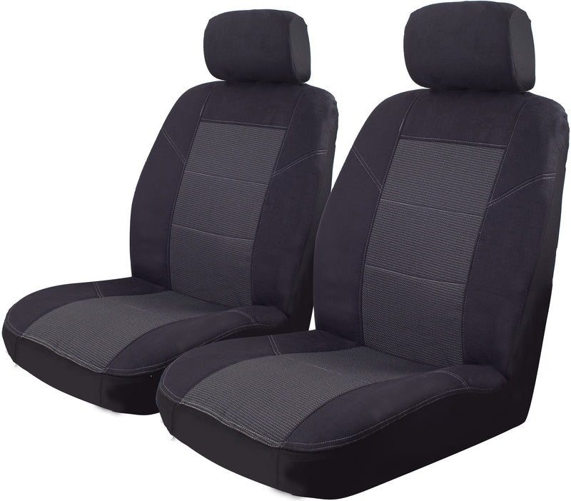 Esteem Velour Seat Covers Set Suits Toyota Fortuner 8/2015-On 3 Rows Black EST6927BLK