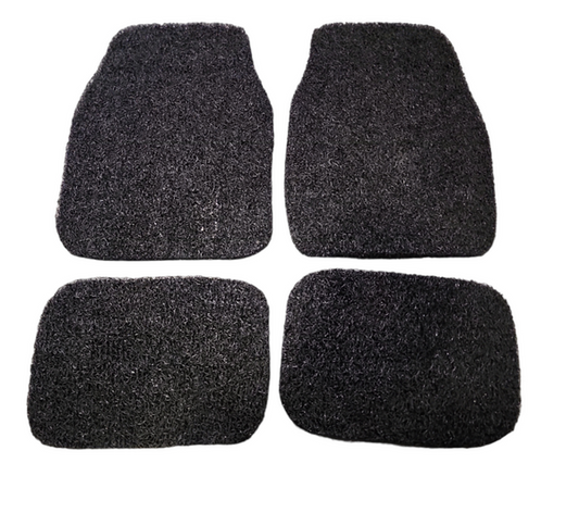Koil Black Floor Mats Front & Rear Rubber Composite PVC Coil Universal Fit