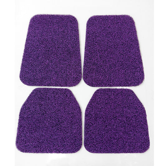 Koil Black/Purple Floor Mats Front & Rear Rubber Composite PVC Coil