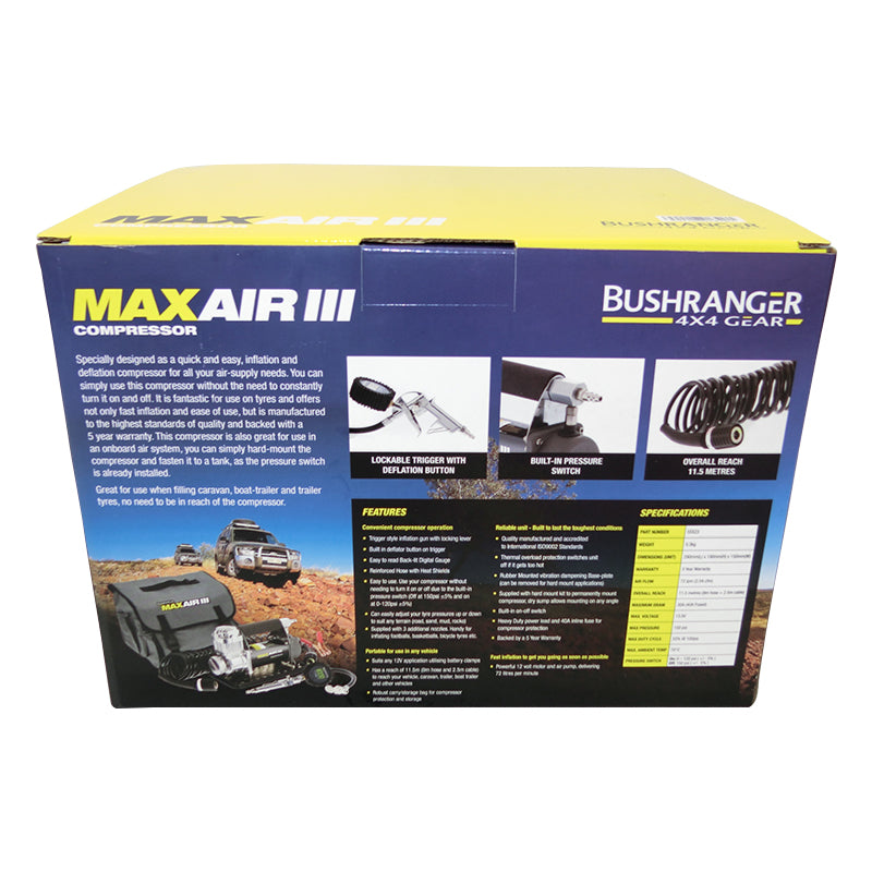 Bushranger 12V Max Air III Compressor 55X23 5-Year Warranty