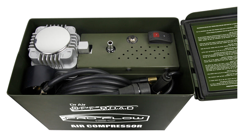 Ammo Box Air Compressor AC595 Pro Flow Dr Air Car 4x4 Off Road 150 Litre Per Minute