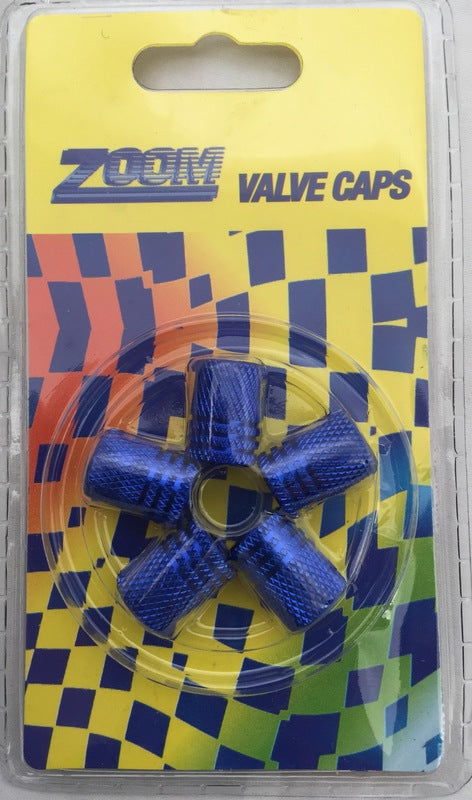 Tyre Valve Caps Blue Anodised Alloy Set of 5 BD-203B
