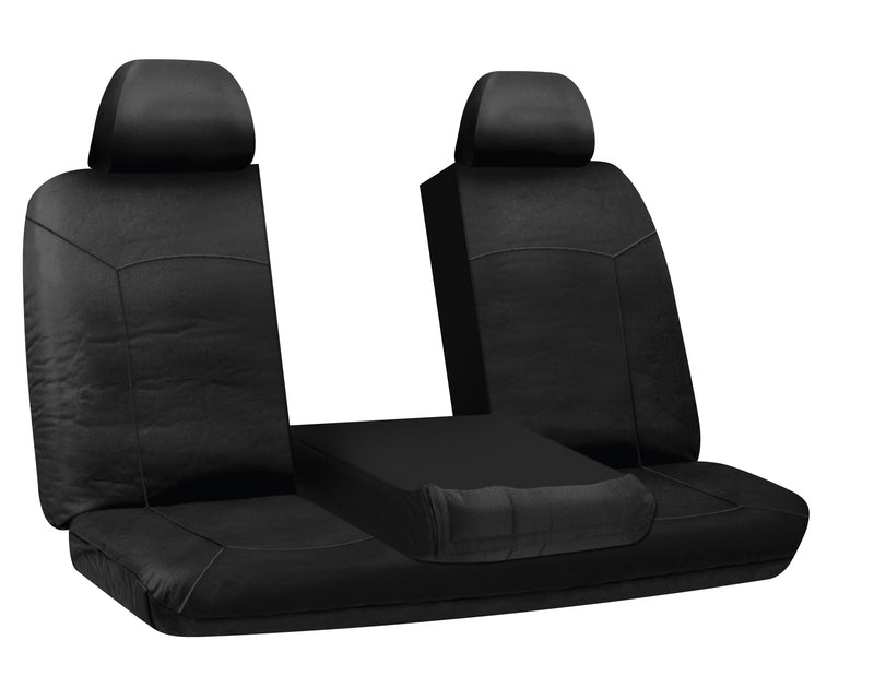 RM Williams Stockyard Canvas Waterproof Black Seat Covers Size 06 Rear Multi-zip