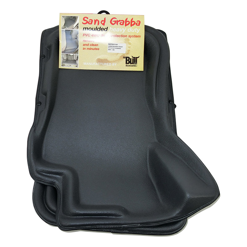Sandgrabba Rubber Floor Mats Suits Volkswagen Amarok Dual Cab (With Rear Cupholders) 2011-On Front Pair