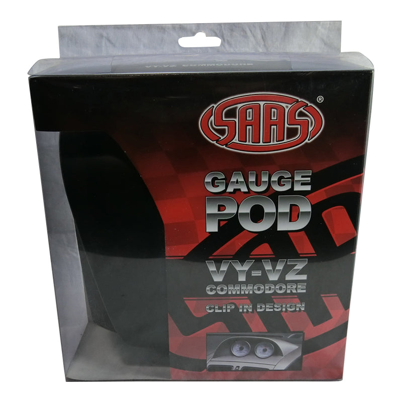 Saas 52mm 2 Inch Black Suits Holden Commodore Twin Holder VY VZ HSV Style Gauge Dash Pod SS SGPVYVZB