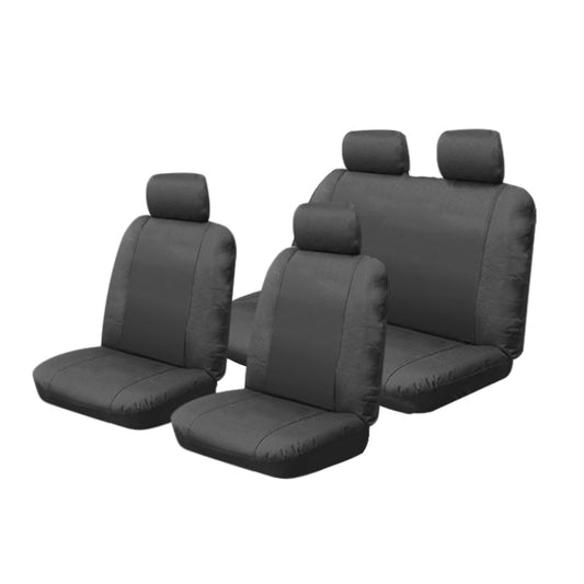Custom Canvas Seat Covers Mistubishi Triton Dual Cab 09/2009-10/2011 Front & Rear Charcoal