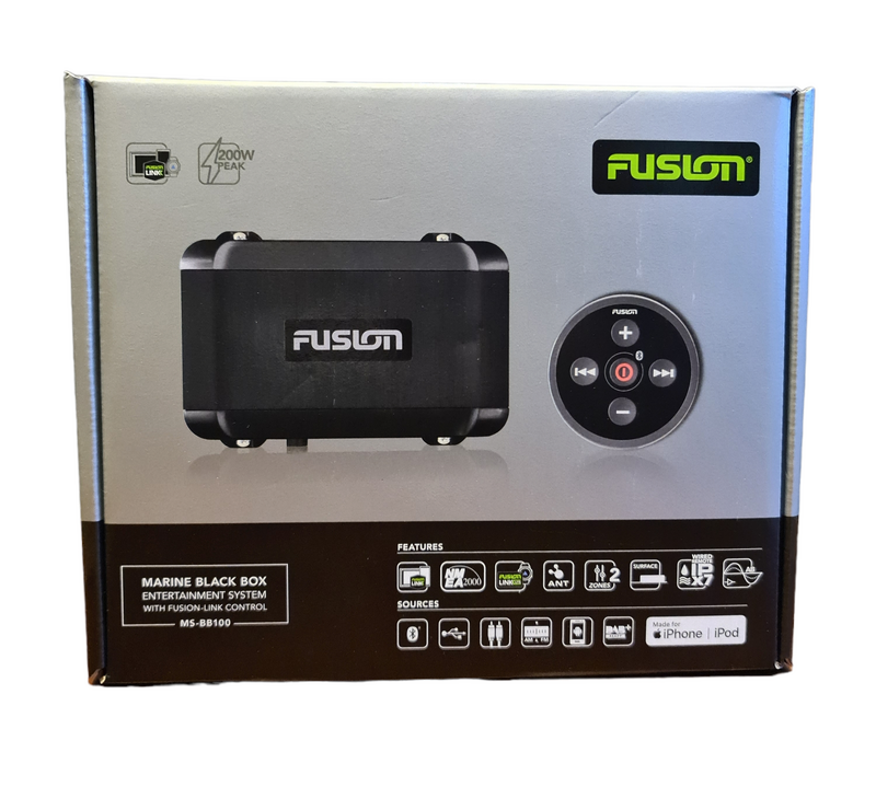 Fusion MS-BB100 Black Box Stereo with Wired Remote MS-NRX300 Apollo Series