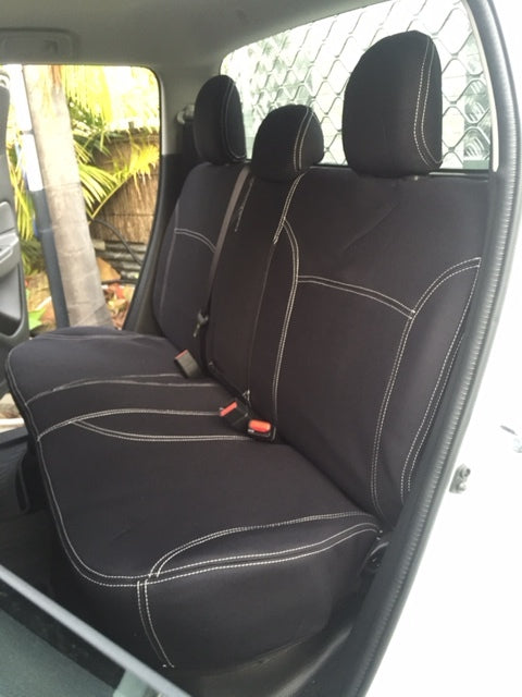 Wet Seat Neoprene Seat Covers Suits Mitsubishi Triton MQ All (Except Exceed) Dual Cab 6/2015-8/2018