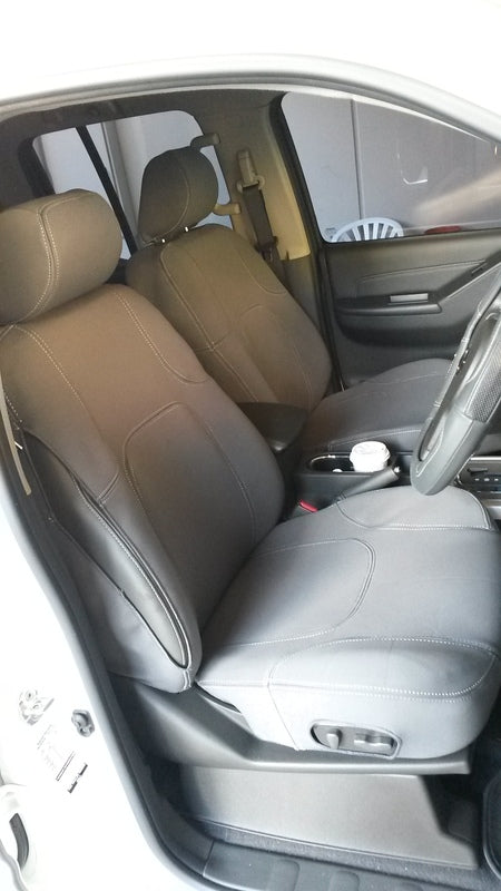 Wet Seat Grey Neoprene Seat Covers Suits Nissan Navara D40 ST-X 550 Series 5 Dual Cab 11/2011-12/2014