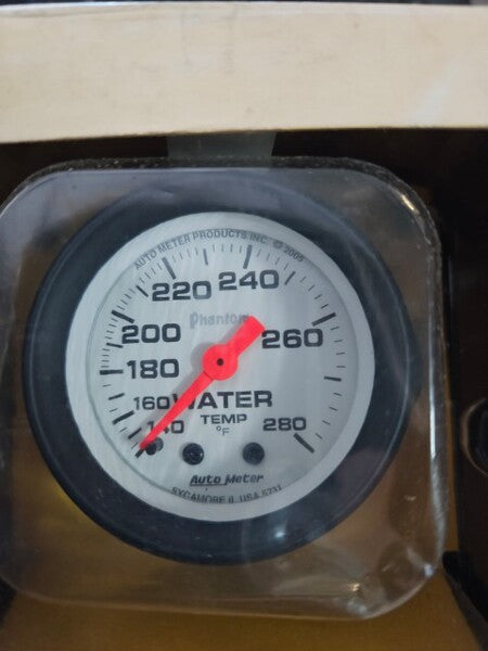 Autometer Phantom 2-1/16" Water Temp Gauge 120-280F Mechanical