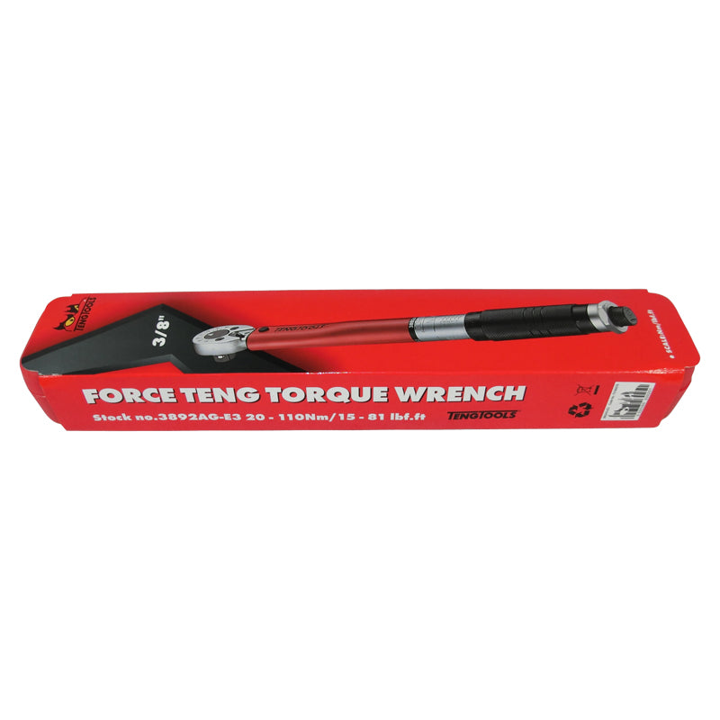 Teng Tools 3/8 inch Drive Torque Wrench 20-110NM 3892AG-E3