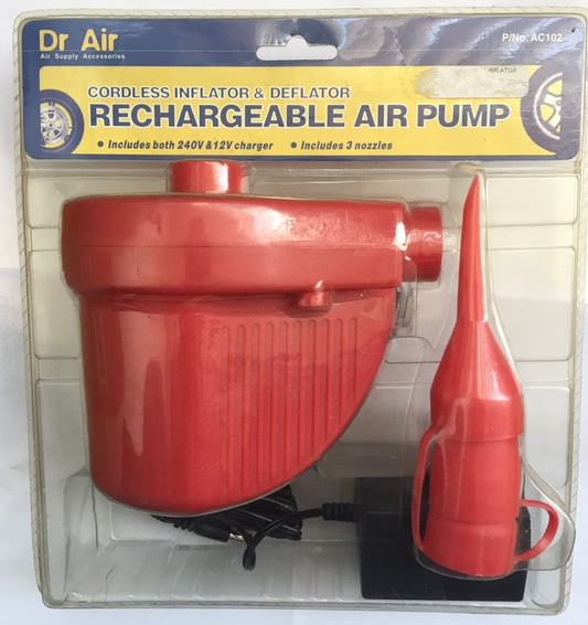 Dr Air Cordless Inflator Deflator Rechargeable Air Pump AC102