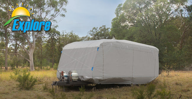 Explore Caravan Cover 20Ft-22Ft 6.0-6.6M Three Layer Water Resistant Polyester ECCV22
