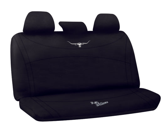 RM Williams Neoprene Black Seat Covers Size 06 Rear Multi-zip Universal Fit NPRMWBBL06
