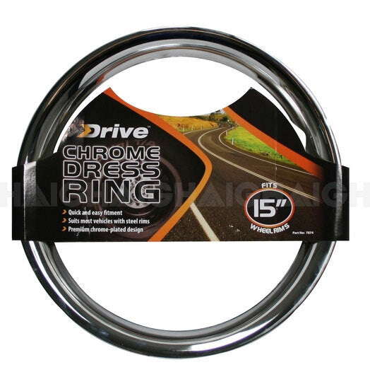 Drive Metal Chrome Ring Suits 15 Inch Wheel Single 7874