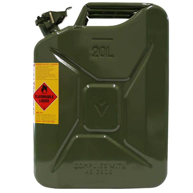 20 Litre Metal Jerry Fuel Can - Army Green