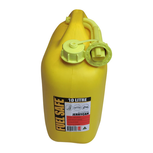Fuel Safe' Plastic Fuel Can 10 Litre Diesel Yellow JCAN10LYEL
