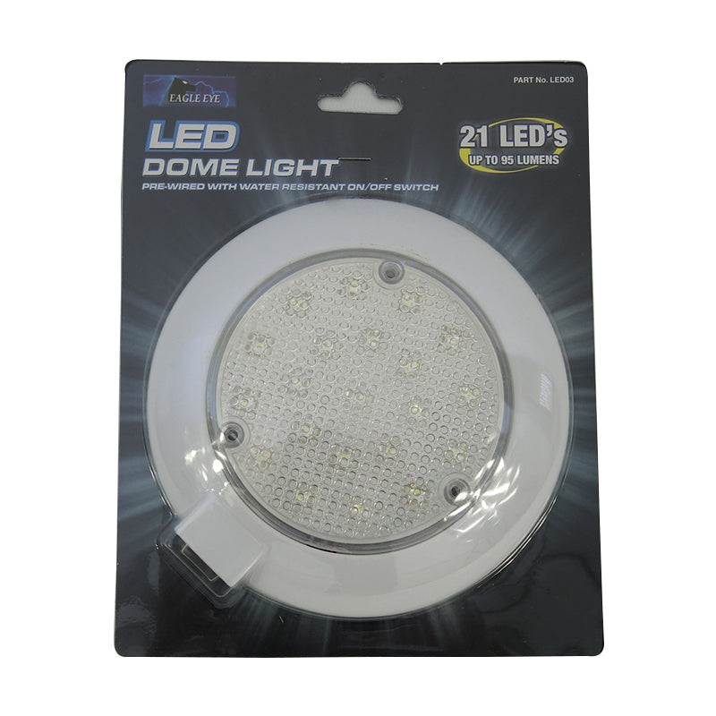 Caravan & Reading Light 21 LED Dome Light 150mm Incl Switch LED03