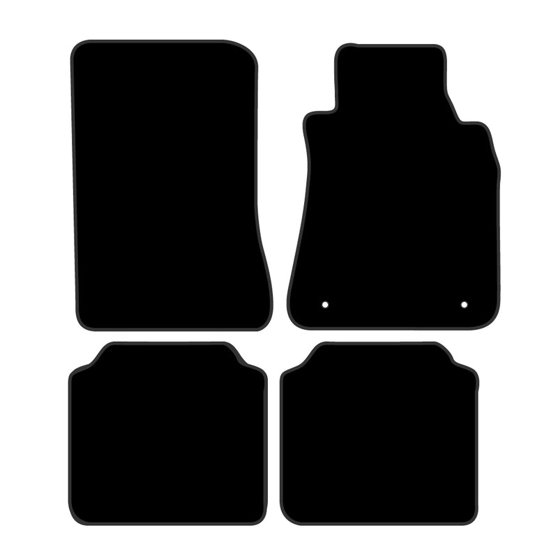 Lengenfelder Black Floor Mats For Mercedes-Benz W124 Convertible A124 E-Class - New, Made In Germany, With Emblem