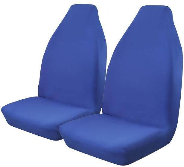 Throw Over Slip On Seat Cover Fits Most Cars One Pair Blue THRBLU