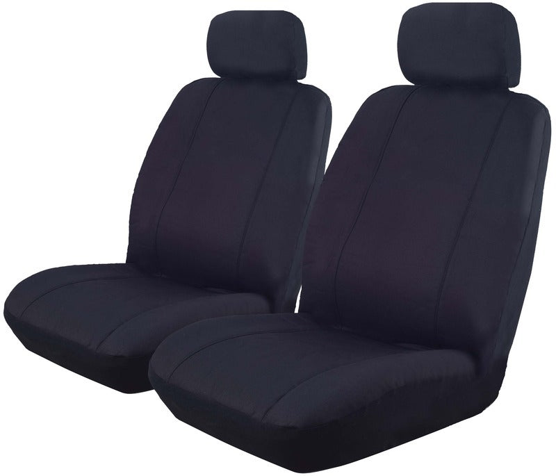 Custom Canvas Seat Covers Suits Mitsubishi Triton Dual Cab 09/2009-10/2011 Airbag Safe Black