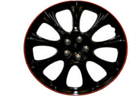 Gear-X Car Wheel Covers Hubcaps Ice Black/Red Set Of 4 [Size: 15 inch] 55GXP953IB/R-15