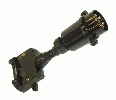Trailer Adaptor 7 Pin Flat Socket To 7 Pin Large Round Plug Narva 82245BL