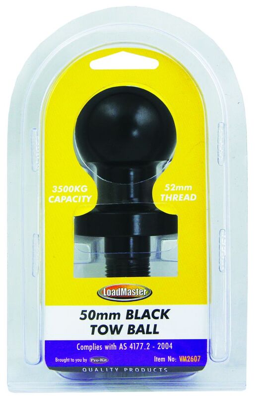 Towing Accessories: Towball 50mm Black Steel 3500kg VM2607