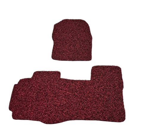 Custom Floor Mats suits Ford Transit Auto 2013-On Front Pair Rubber Composite PVC Coil Black/Red