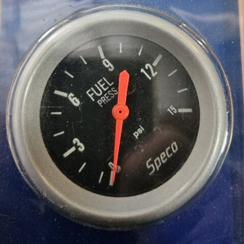 Speco 2 5/8 Inch Fuel Pressure Gauge 0-15 psi Mechanical Analog White Face