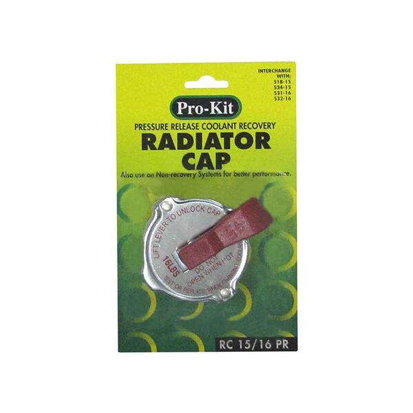 Pro-Kit Radiator Cap Suits Commodore VB VK VL 6 Cyl Commodore VL, VN, VP, VR, VS V8 RC15/16PR