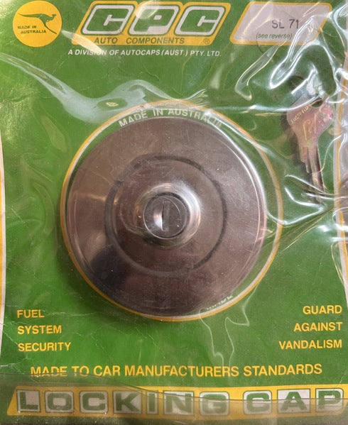 CPC Locking Petrol Cap suits Ford Cortina TC 6 Cyl, Fairlane ZF, ZG 6 Cyl, V8 SL71