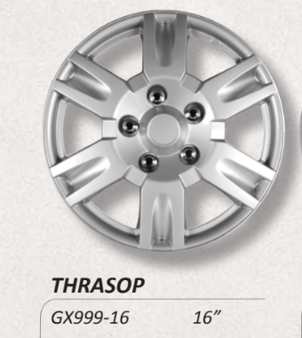 Gear-X Car Wheel Covers Hubcaps Classic Silver THRASOP Set Of 4 [Size: 16 inch] GX999-16