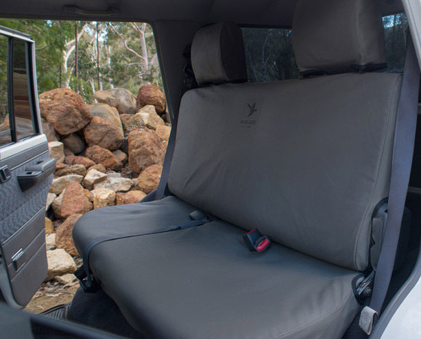 Black Duck Canvas Seat Covers Landcruiser 70 Series VDJ79 Workmate/GX/GXL Dual Cab 9/2016-On Grey