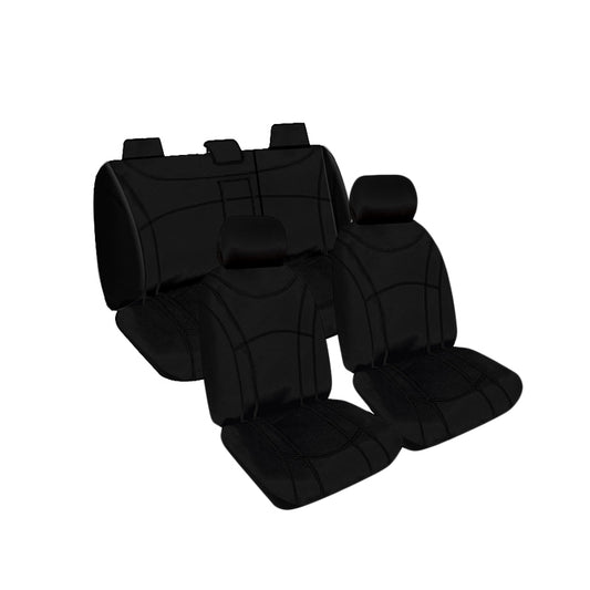 Getaway Neoprene Seat Covers Suits Mitsubishi Pajero (NT, NW) All Badges Excluding (Exceed , GLS, VRX) 7 Seater SUV 2009-2014 Black Stitch