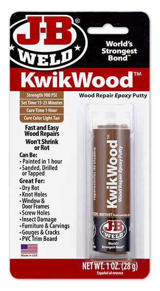JB J-B Weld KwikWood Wood Repair Epoxy Putty Stick Kwik 56.8gm 8257AUS
