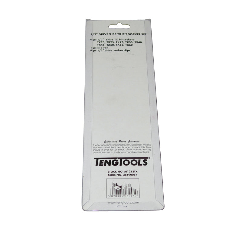 Teng Tools - 9 Piece 1/2 inch Drive Torx Socket Set M1213TX
