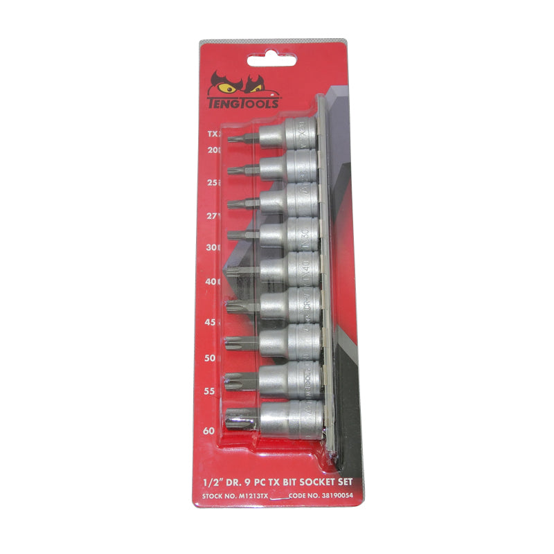 Teng Tools - 9 Piece 1/2 inch Drive Torx Socket Set M1213TX