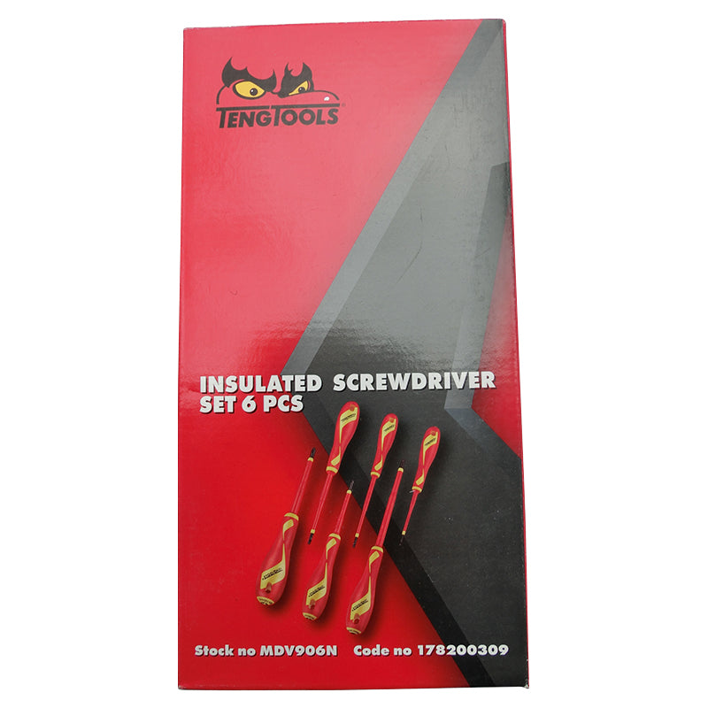 Teng Tools Screw Driver Set 6 Piece 1000 volt Electrician Insulated MDV906N