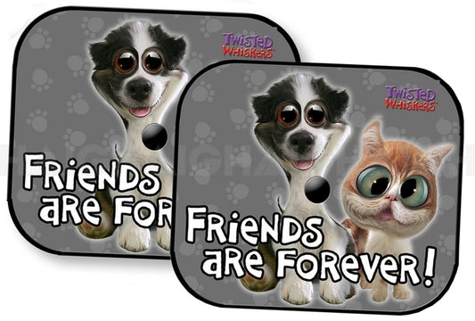 Twisted Whiskers Interior Sun Shade Friends Are Forever One Pair