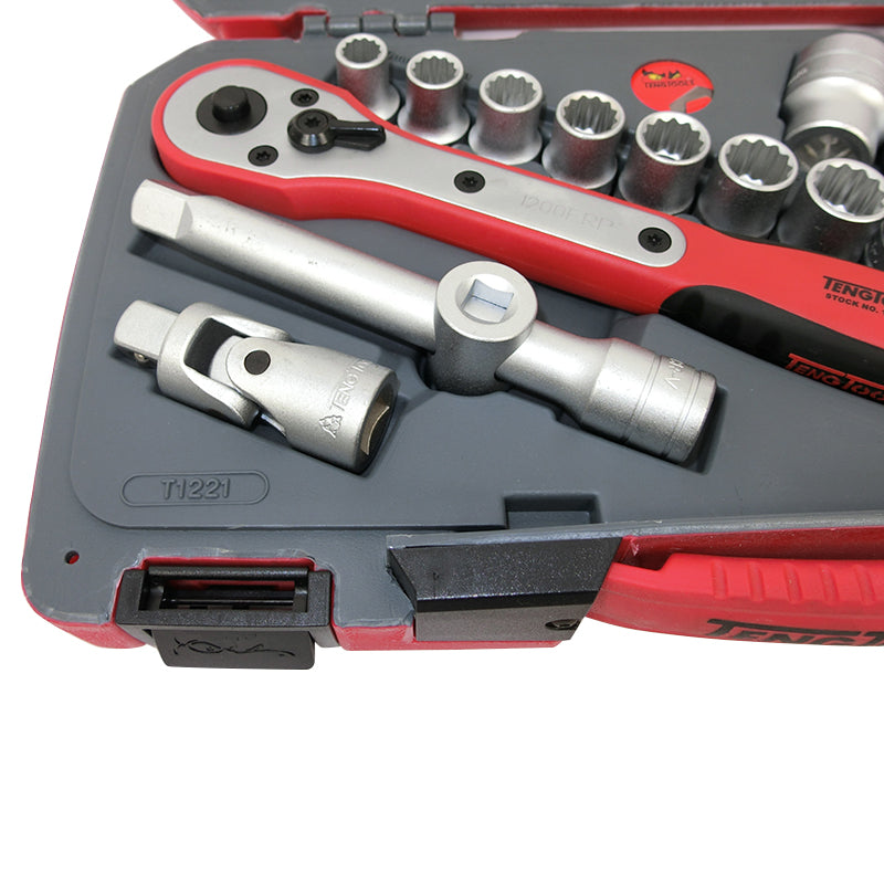 Teng Tools - 21 Piece 1/2 inch Drive Socket Set T1221